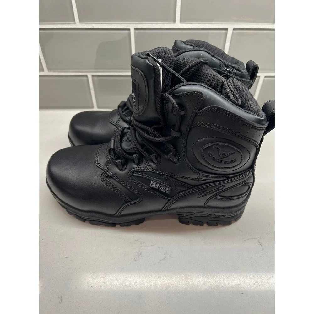 Thorogood Black Leather Waterproof Side Zip‎ Tactical Work Boots Unisex Men's 6W